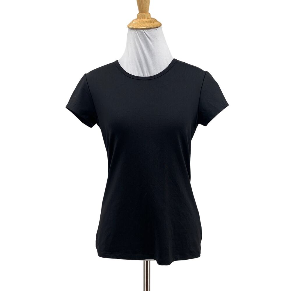 J Mclaughlin T Shirt Womens XS Extra Small Black Short Sleeve Crew Neck Tee